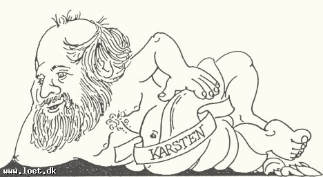 Karikaturtegning af Karsten Løt